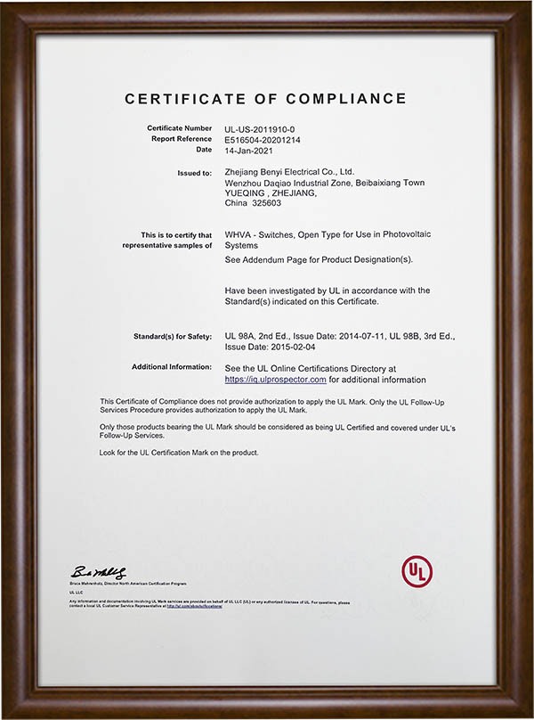 UL98B dc disconnector