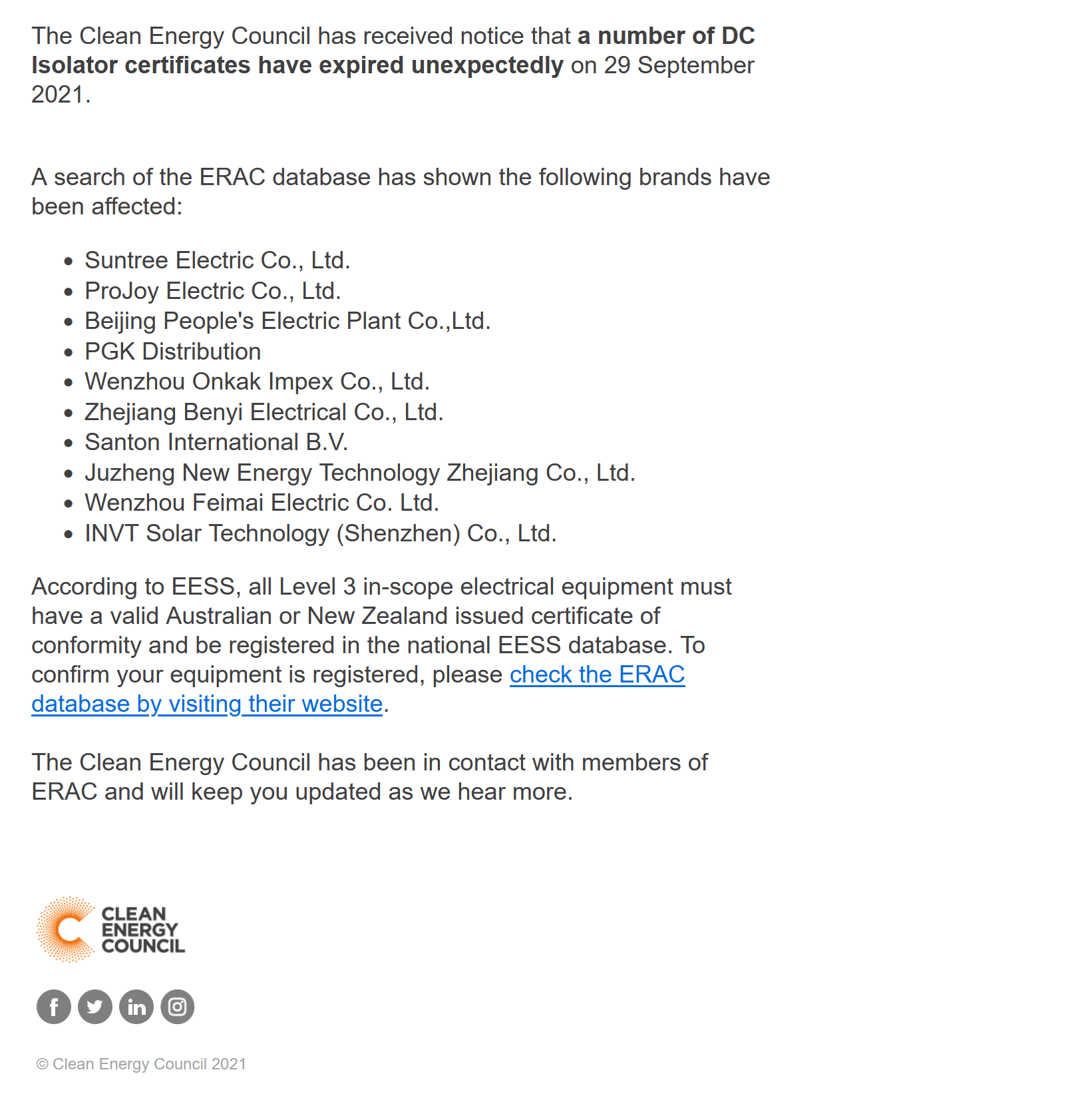 DC isolators Cancellation of SAA certifications in Australia4