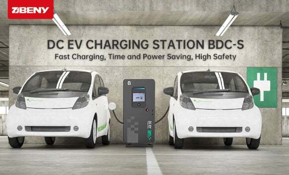 Two electric cars are charging via one EV charging station