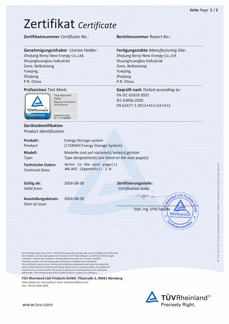 BYHV 115SAC TUV Mark