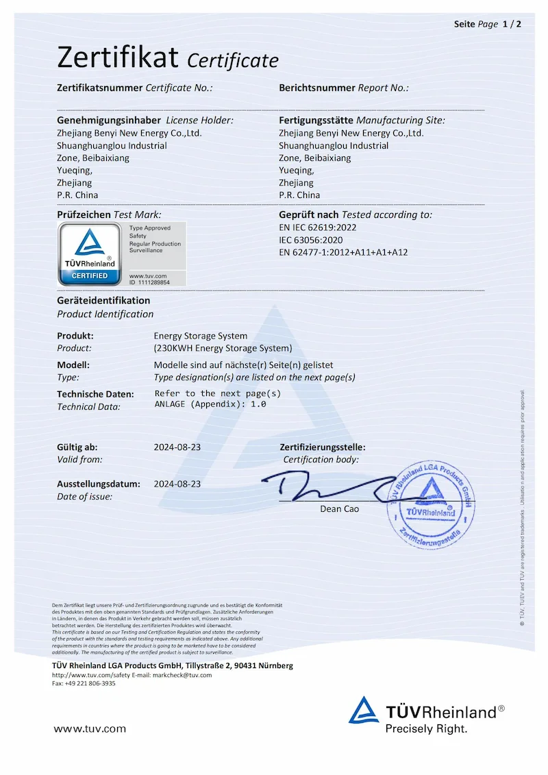 BYHV 230SAC TUV MARK