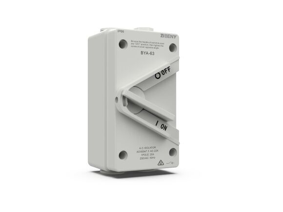 AC Disconnect Switch 63A IP66 BYA-63 BYA-63-L IEC&AS | Beny New