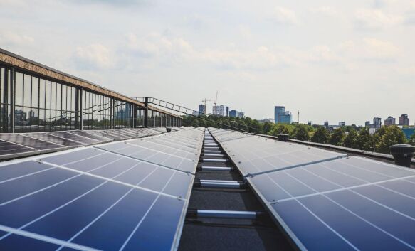 Solar panels on the Werkspoorfabriek in Utrecht